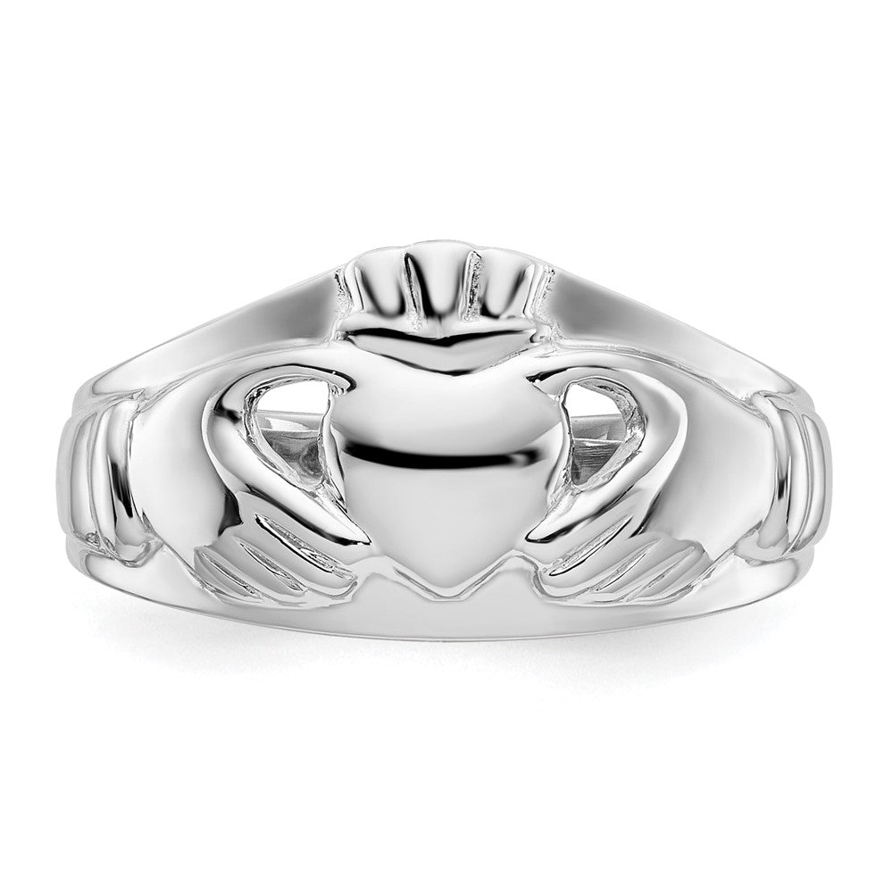 14k White Gold Ladies Claddagh Ring size 6