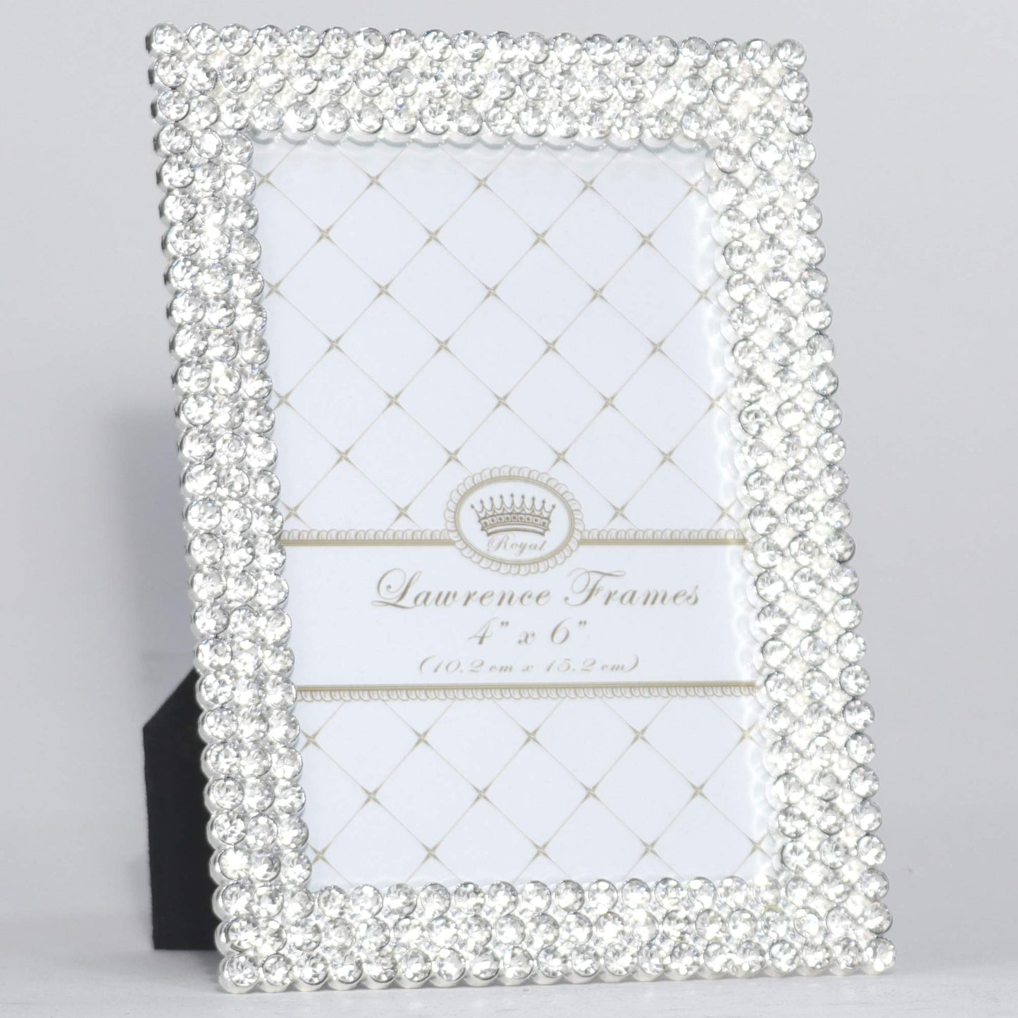 Lawrence Frames 4x6 Juliet Silver Metal Tabletop Picture Frame with Crystals