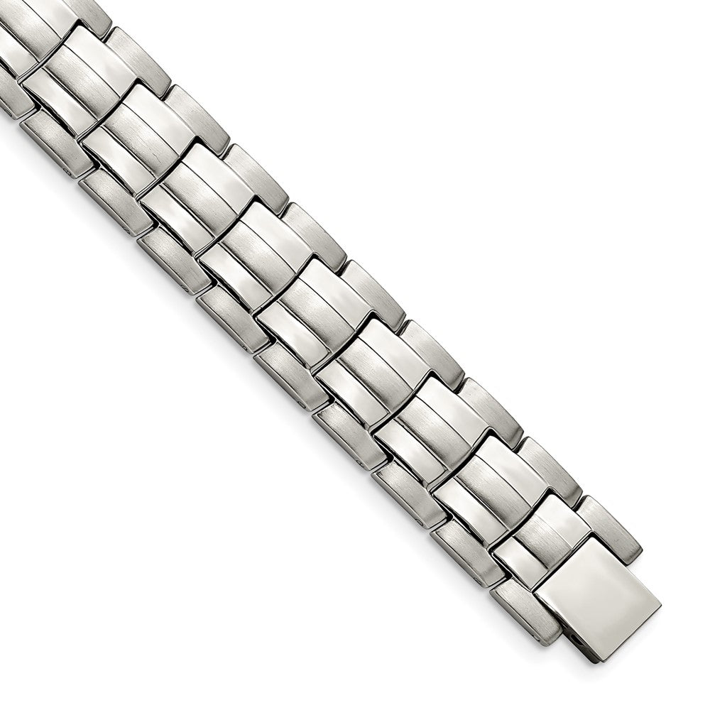 Stainless Steel Brushed and Polished 8.5in Bracelet 8.5 inches