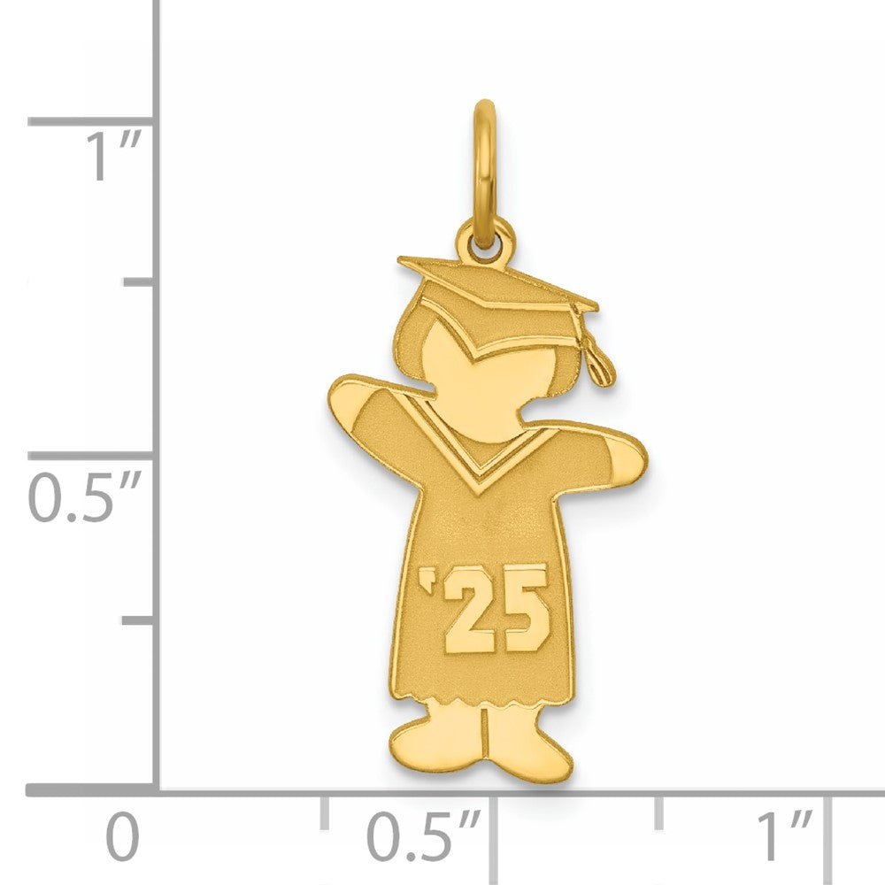 Sterling Silver Gold-plated Class of 2025 Girl Cuddle Charm