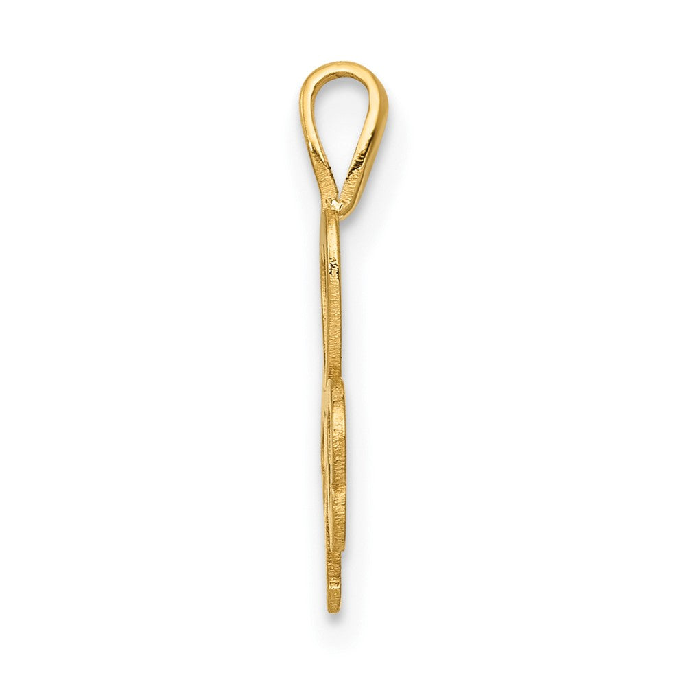 10k Gold Heart Clover Charm