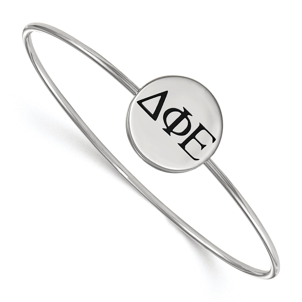 Sterling Silver Official Licensed Greek Sororities Delta Phi Epsilon (???) Enameled Slip-on Bangle