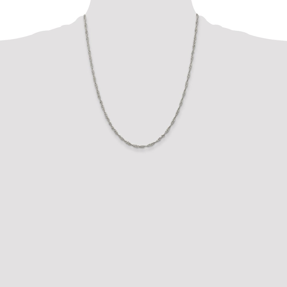 Sterling Silver 2.25mm Singapore Chain 22 Inches