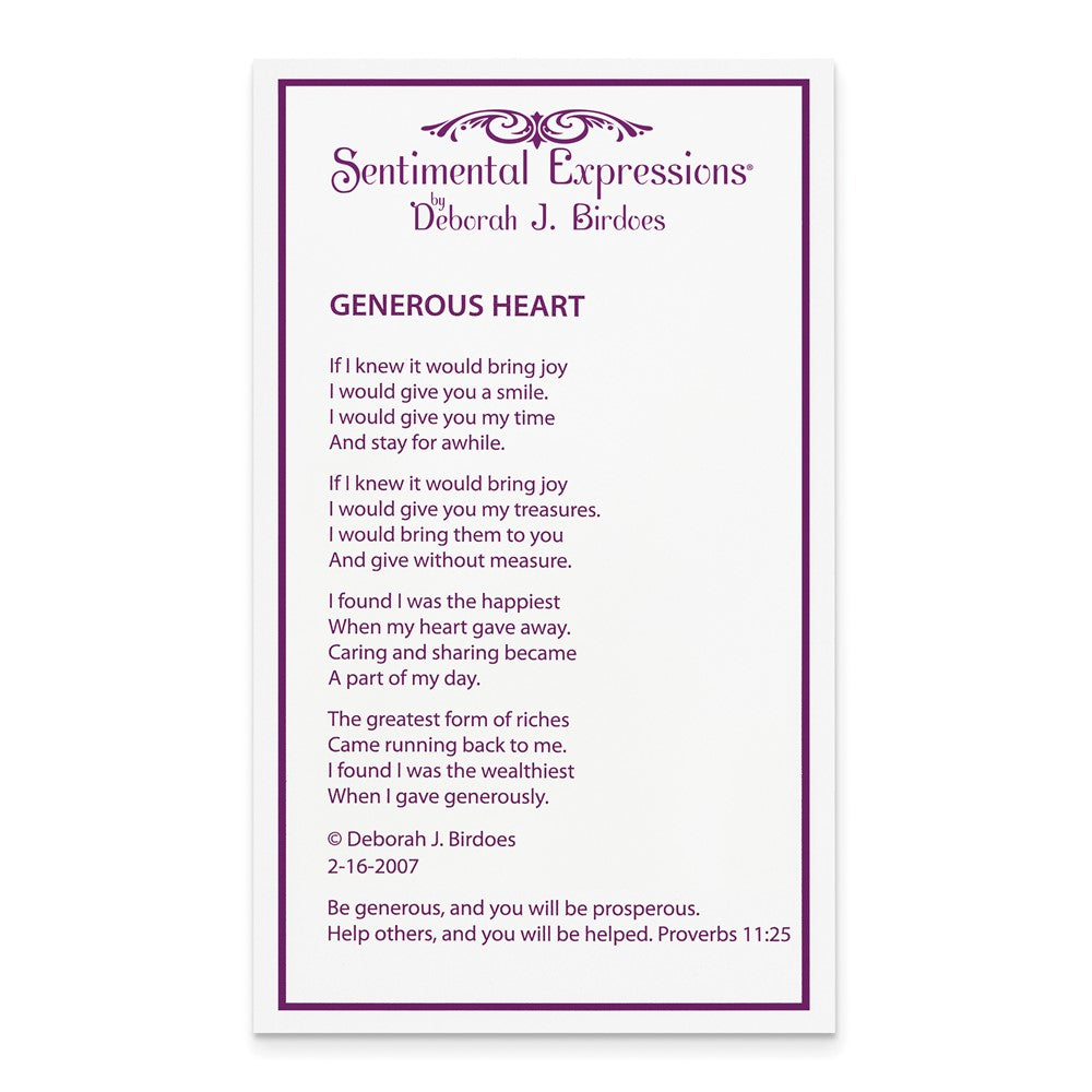 Sentimental Expressions Sterling Silver Rhodium-plated Rose Quartz Generous Heart 18 inch Necklace with Poem Card 18 Inches