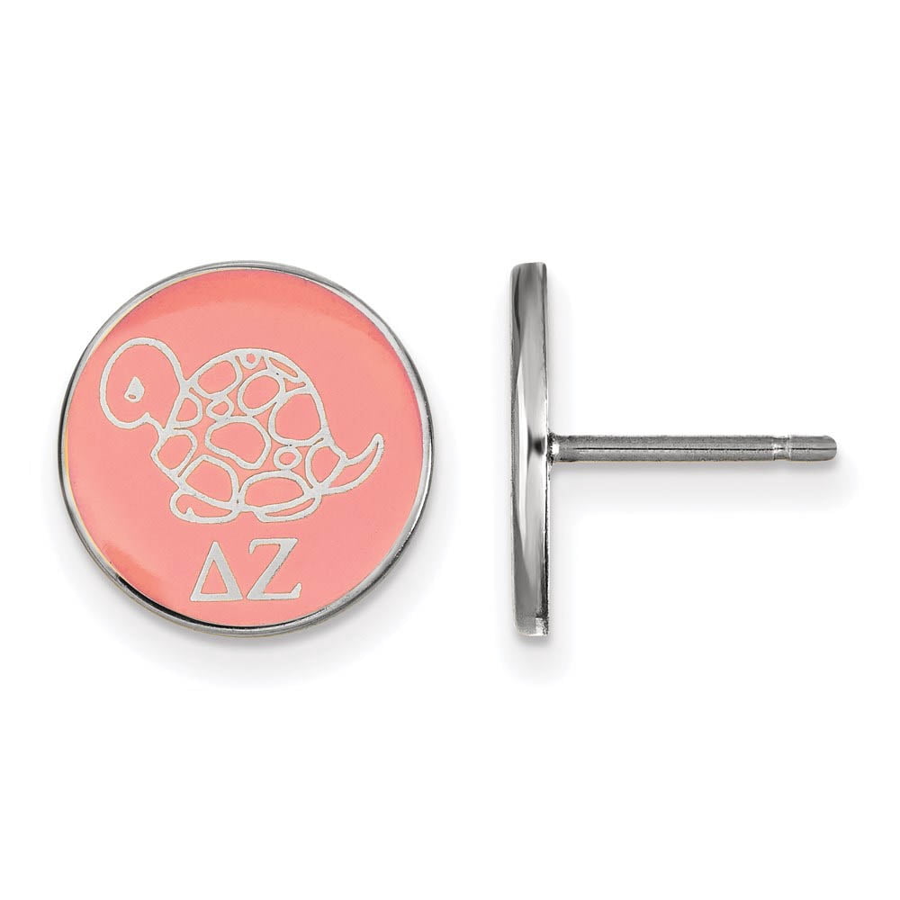 Sterling Silver Official Licensed Greek Sororities Delta Zeta (??) Enameled Post Earrings