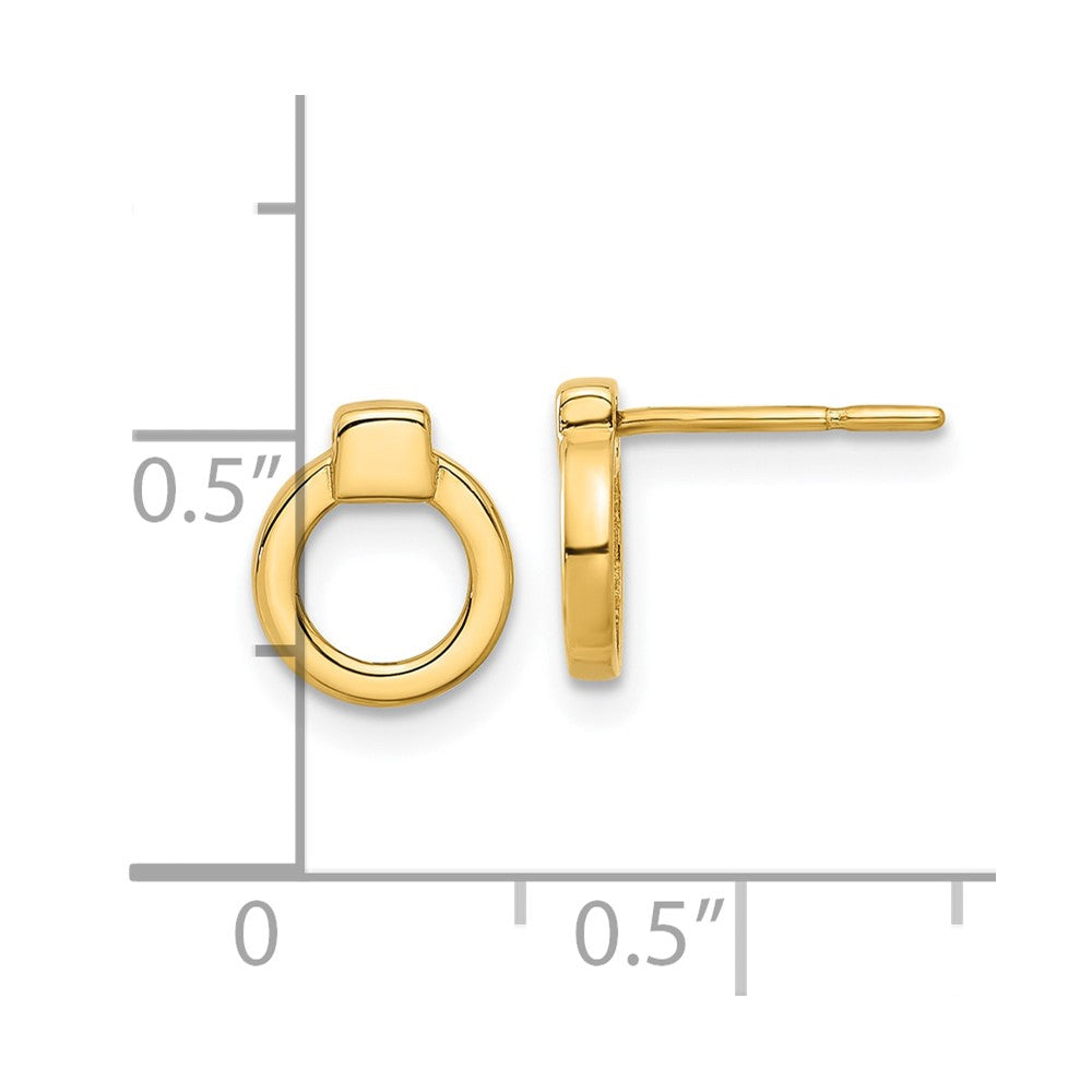 14K Polished Circle Post Earrings