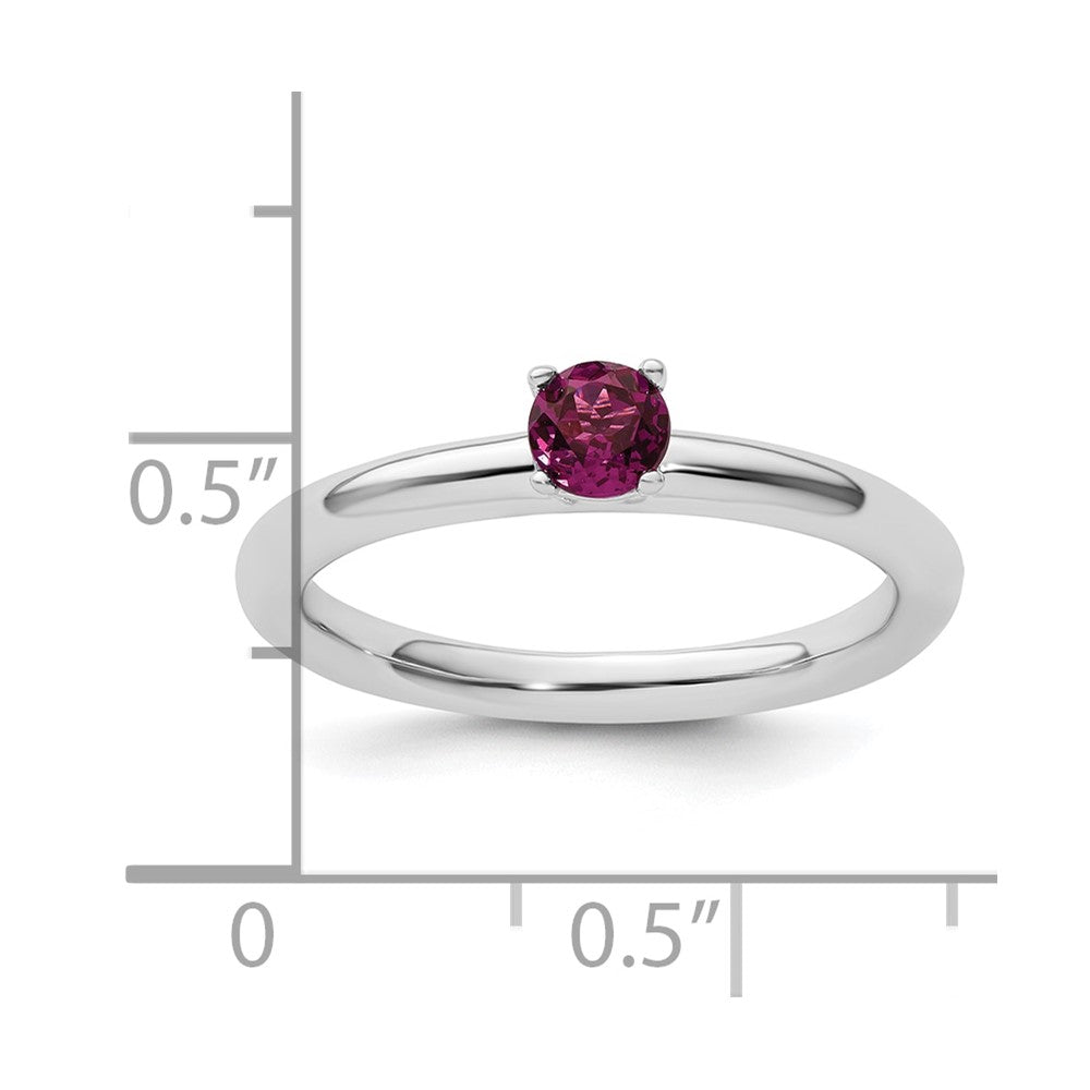 Sterling Silver Stackable Expressions Rhodium Rhodolite Garnet Ring