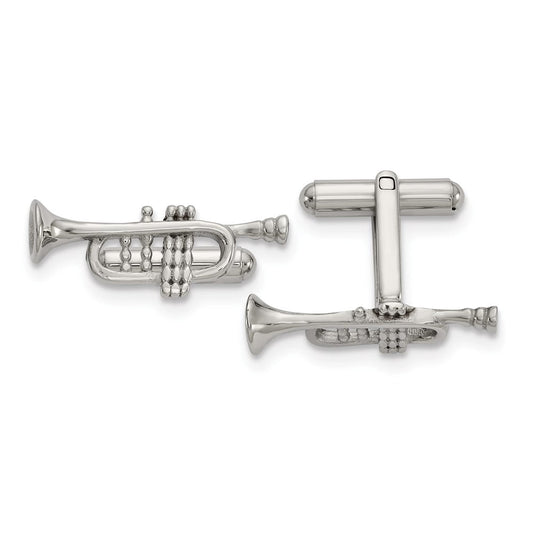 Chisel  Stainless Steel High Polished Trumpet Men's Cuff Links