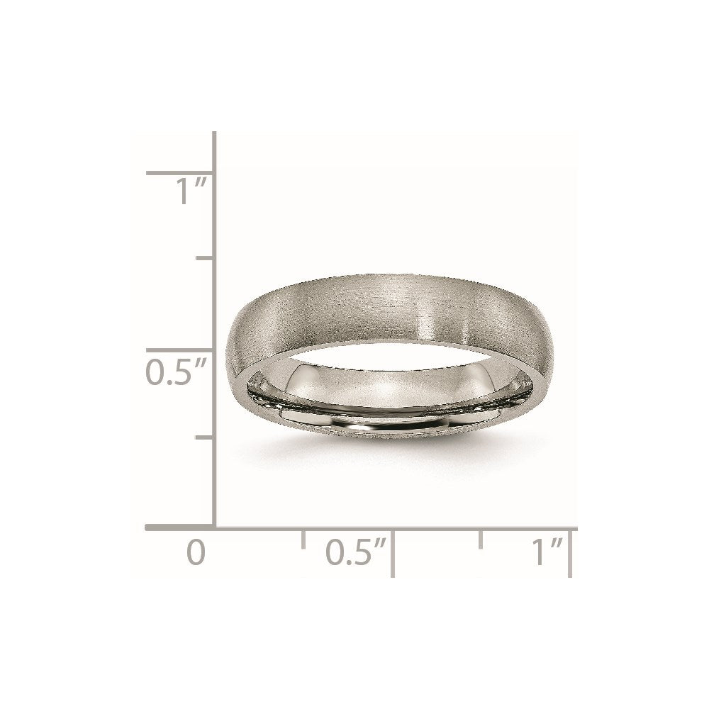 Titanium Brushed 5mm Half Round Band Size - 10.5