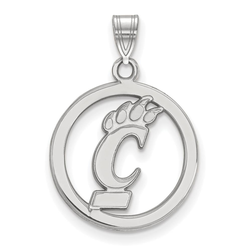 Sterling Silver U. of Cincinnati Small Circle Pendant
