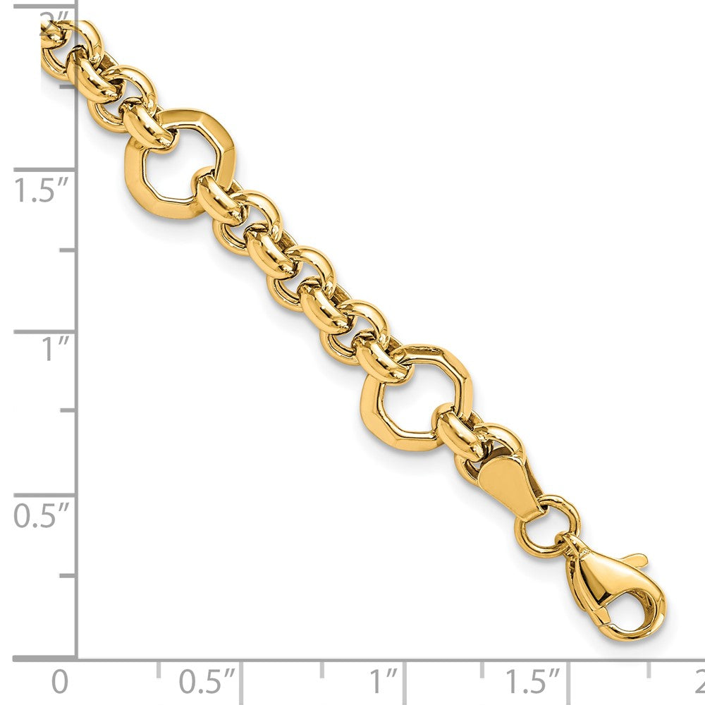 10K Polished D/C Fancy Link Bracelet 7.5  inches