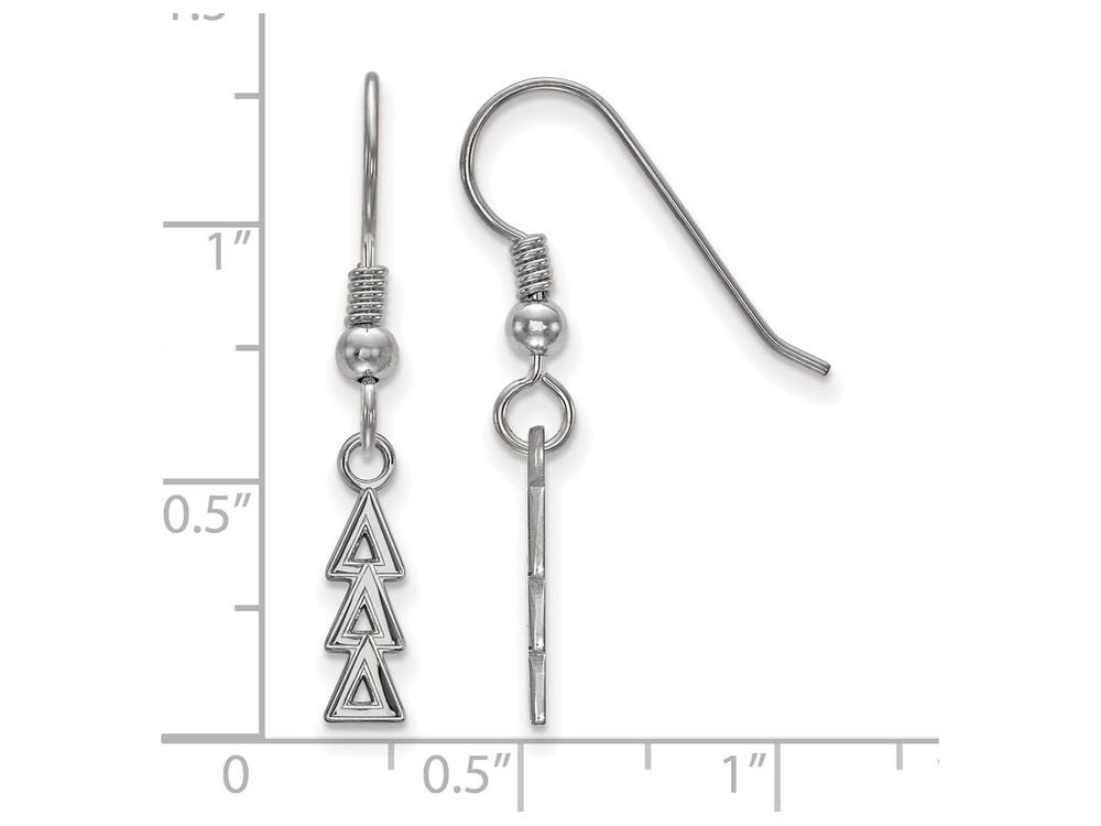 Sterling Silver Official Licensed Greek Sororities Delta Delta Delta (???) Small Dangle Earrings