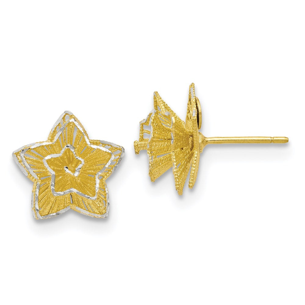 Sterling Silver Gold-tone Star Earrings