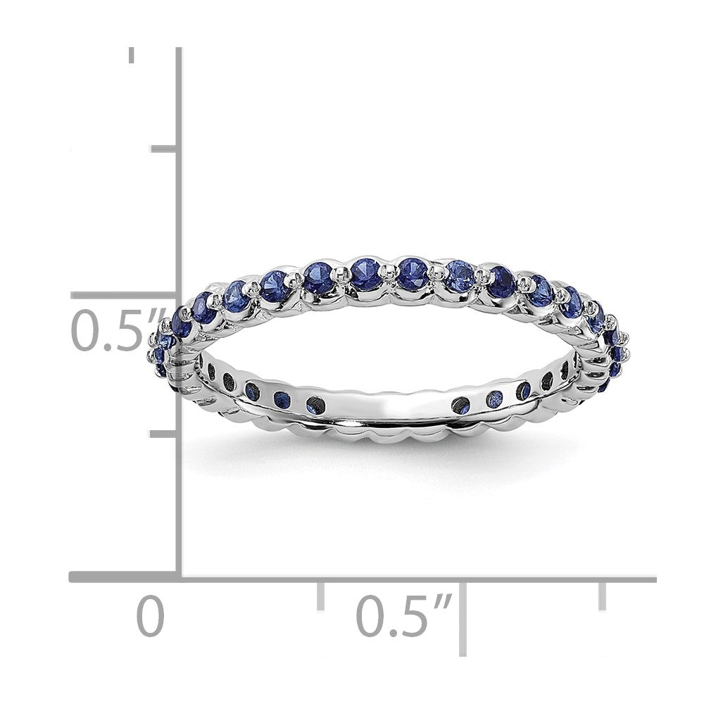 Sterling Silver Stackable Expressions Created Sapphire Ring