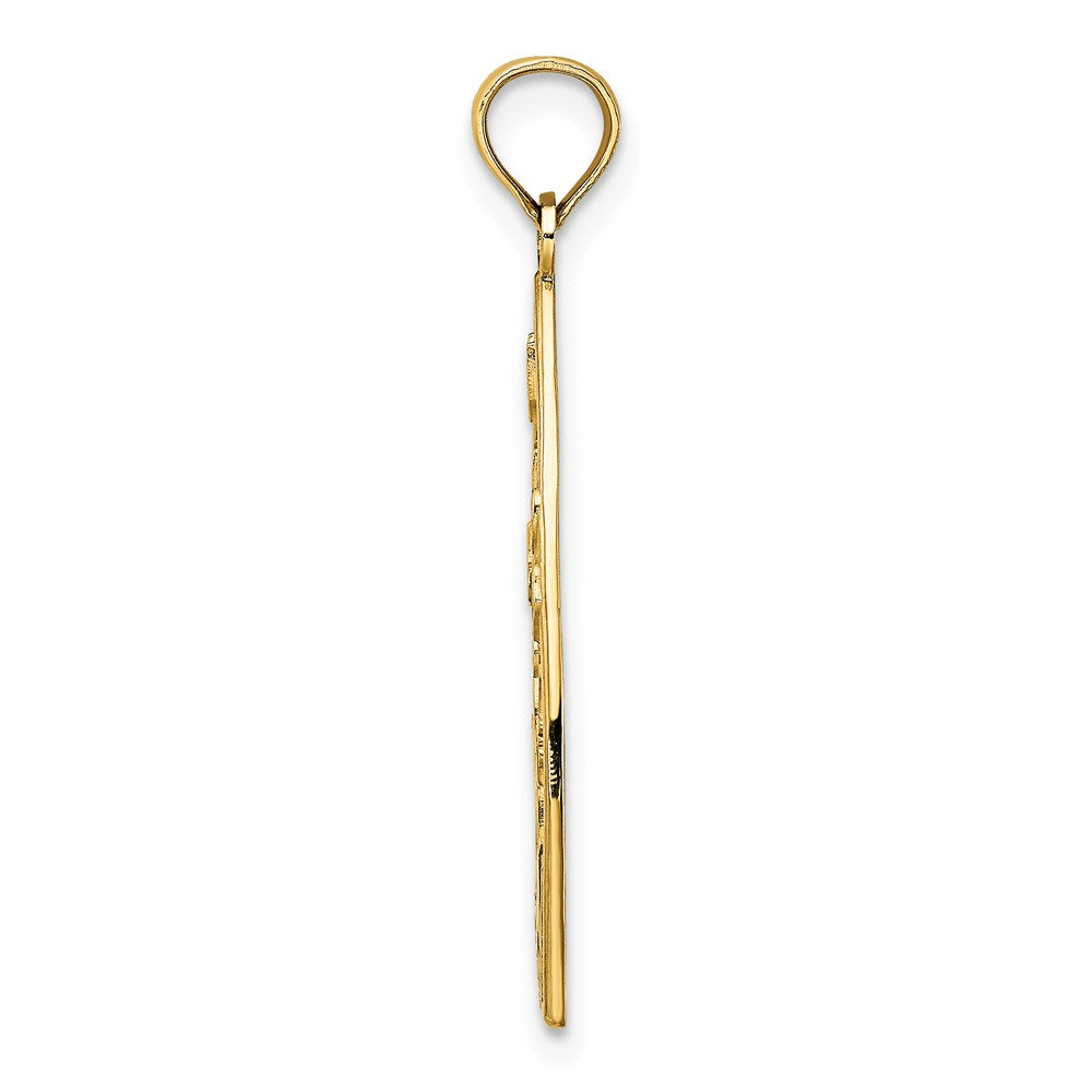 14K Enamel Panda Bear and Bamboo Charm