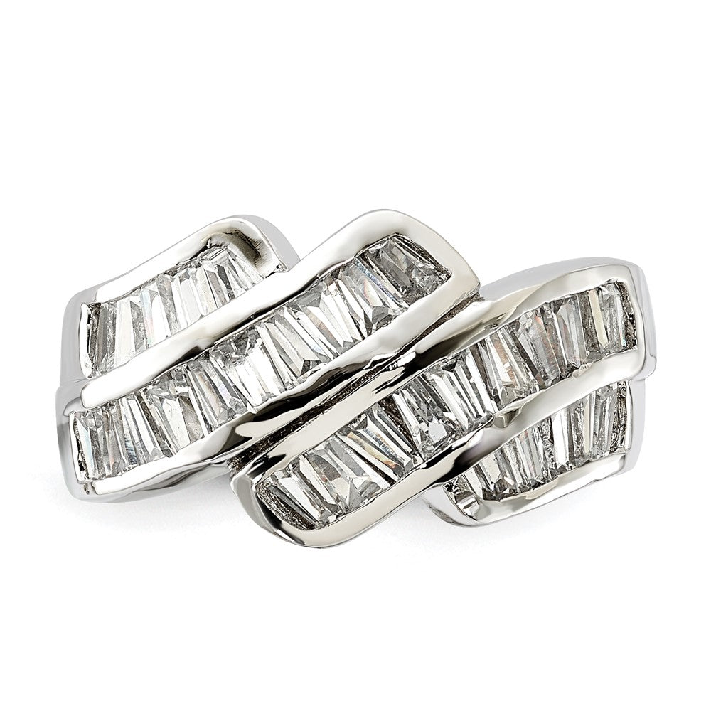 Sterling Silver Polished Fancy CZ Ring