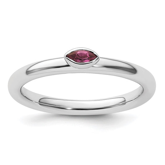 Sterling Silver Stackable Expressions Pink Tourmaline Ring Size -9