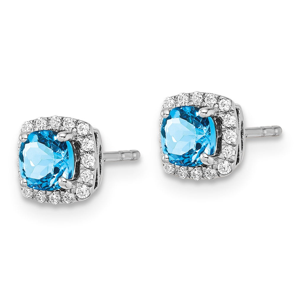 SS ANT Blue Topaz and Diamond Earring