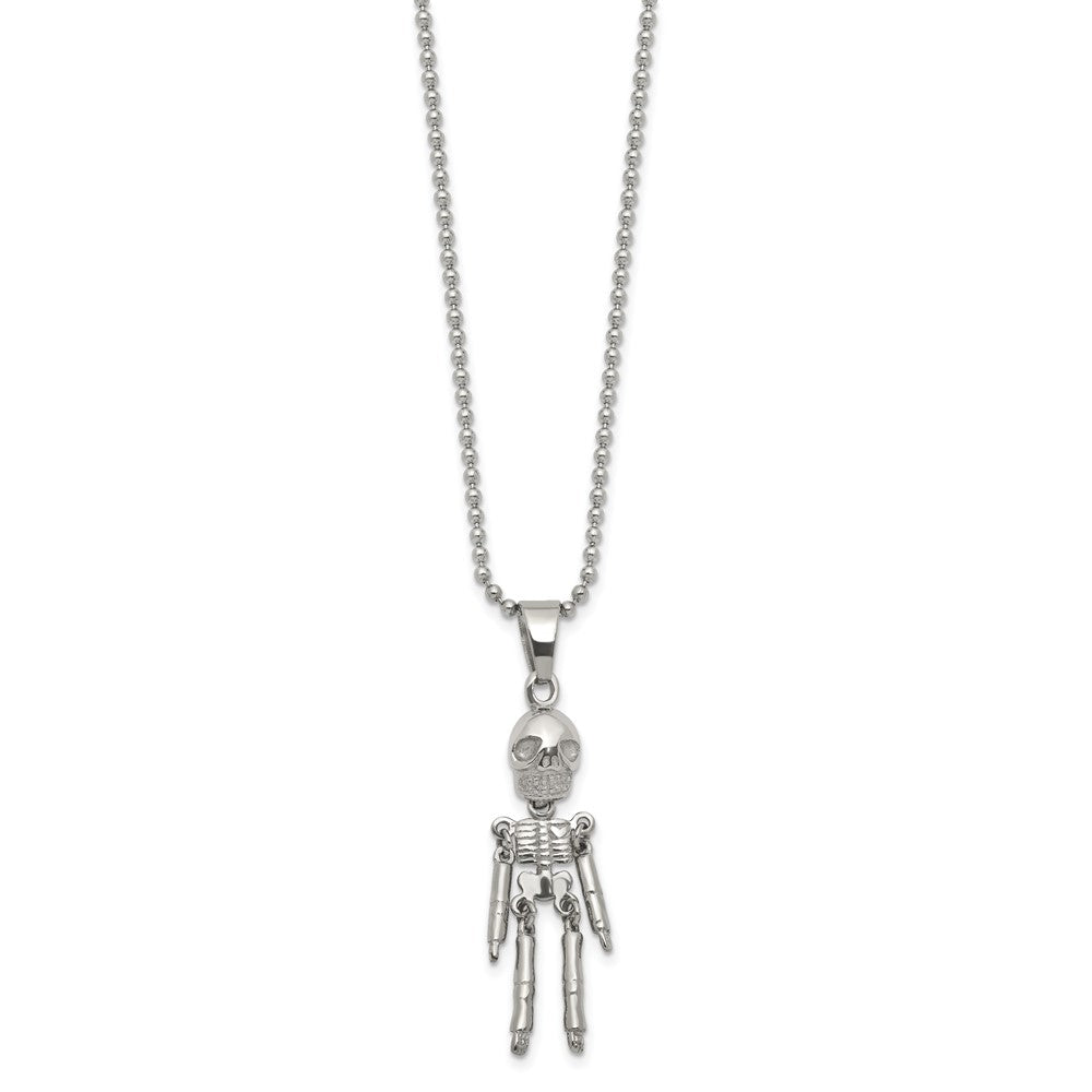 Stainless Steel Polished Moveable Skeleton 22in Necklace