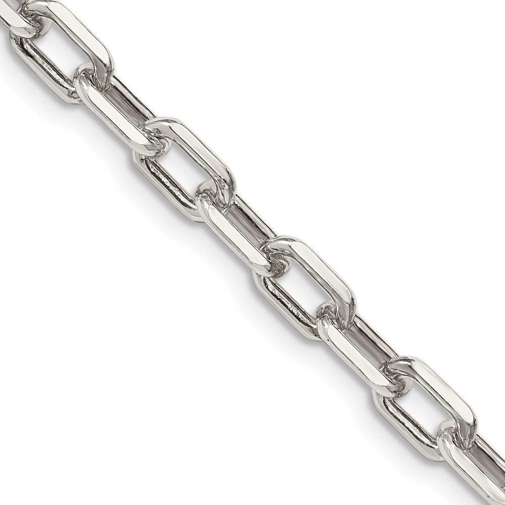 Sterling Silver 5.75mm Diamond-cut Long Link Cable Chain 26 Inches