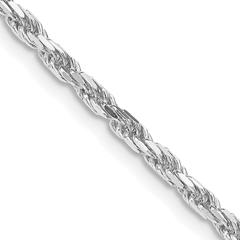 Sterling Silver Rhodium-plated 2.5mm Diamond-cut Rope Chain 20 Inches