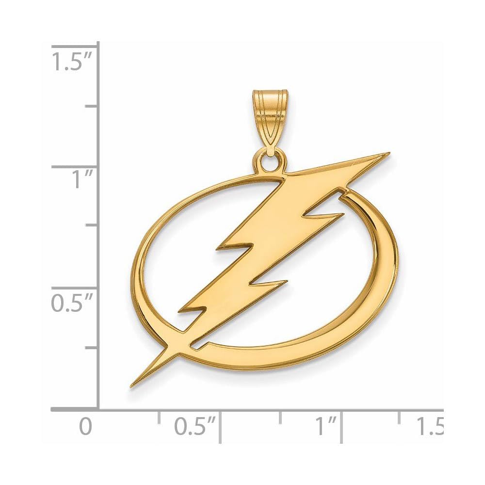 LogoArt NHL Tampa Bay Lightning 14kt Gold-Plated Sterling Silver Extra Large Pendant