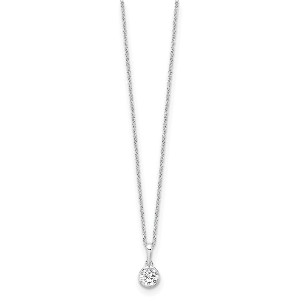 True Origin 14k White Gold 1/2 carat Lab Grown Diamond VS DEF 18 inch Solitaire Pendant Necklace