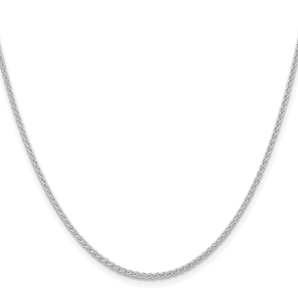 Sterling Silver Rhodium-plated 1.6mm Round Spiga Chain 24 Inches