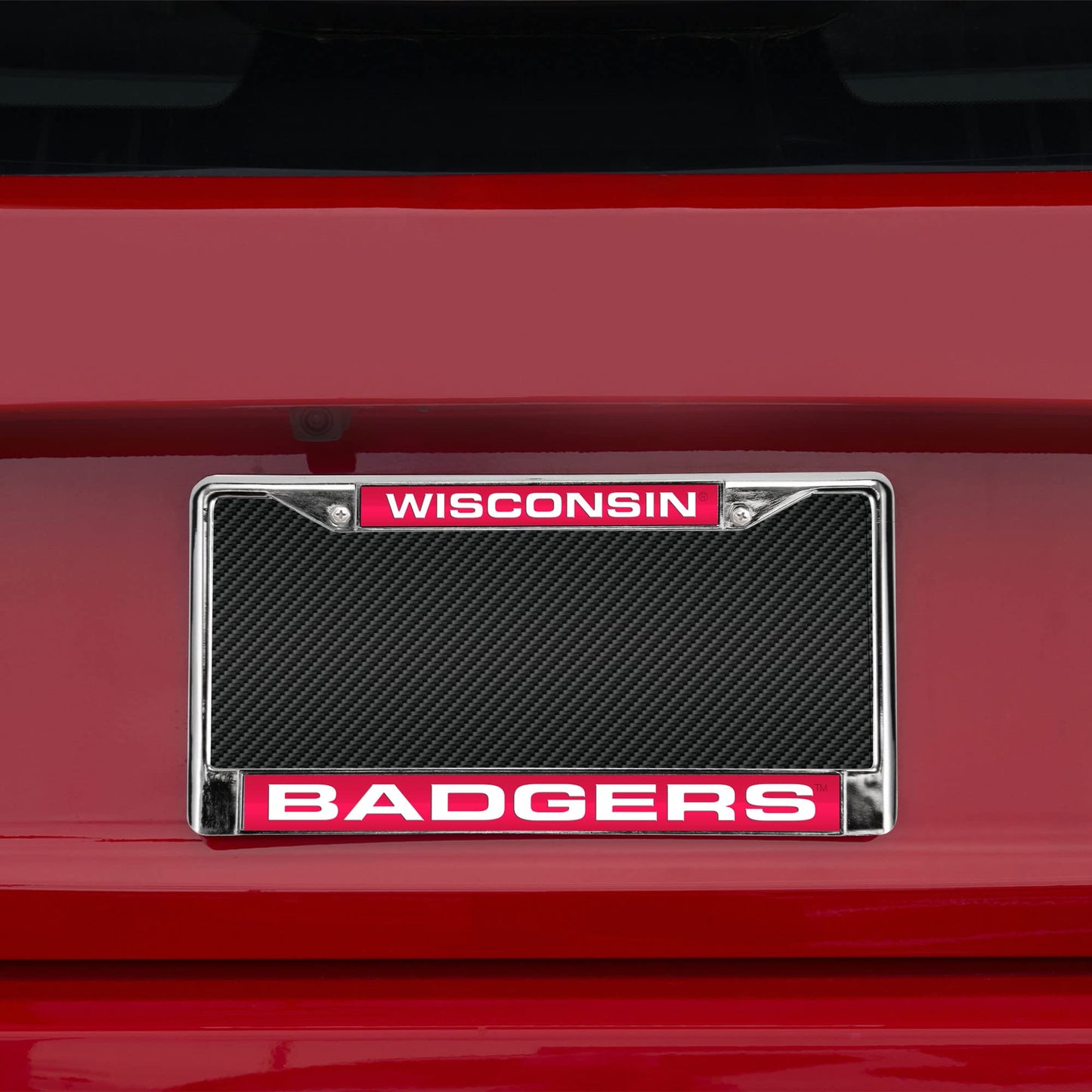 Wisconsin Badgers Laser Chrome License Plate Frame