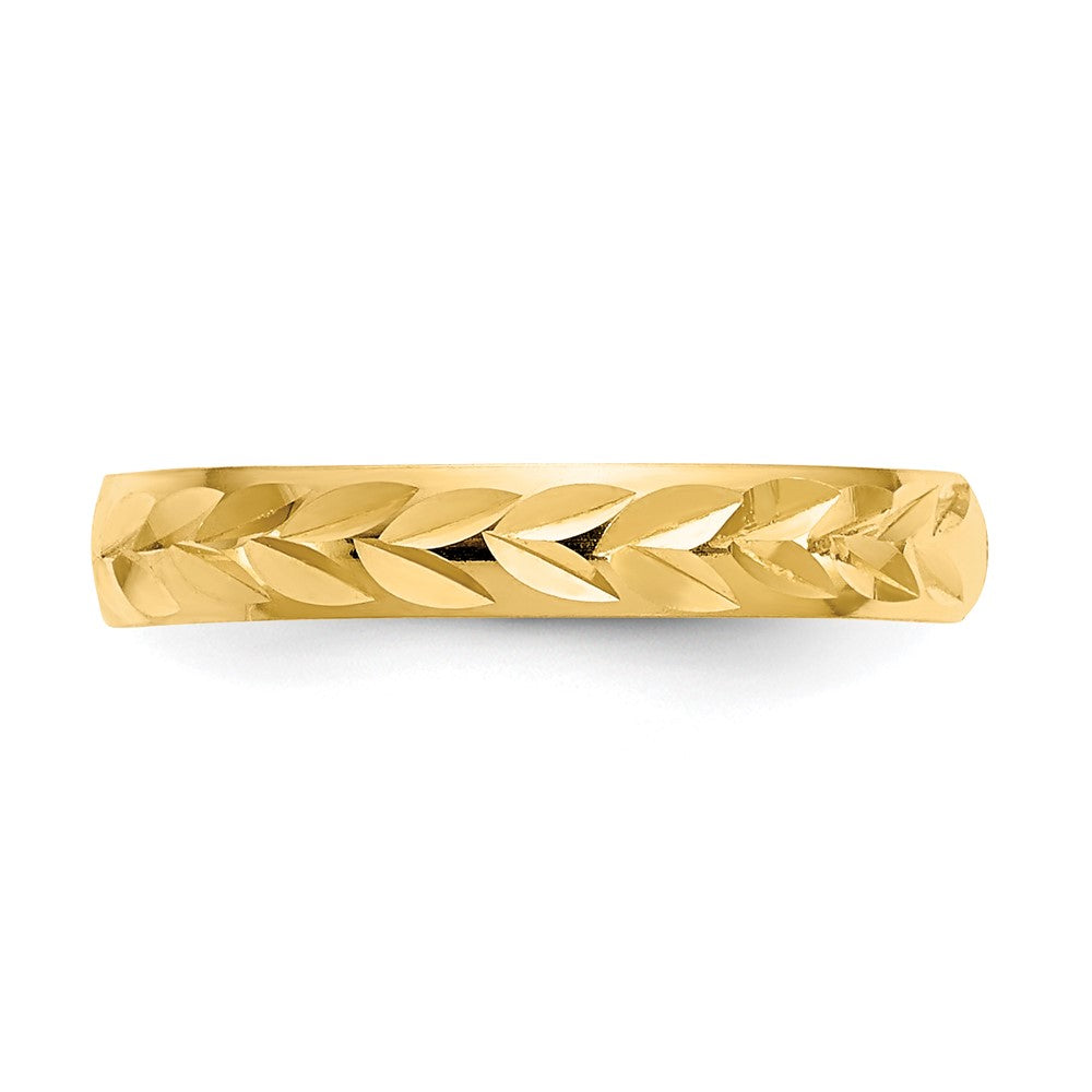10k Yellow Gold Cheveron Design Cut Toe Ring
