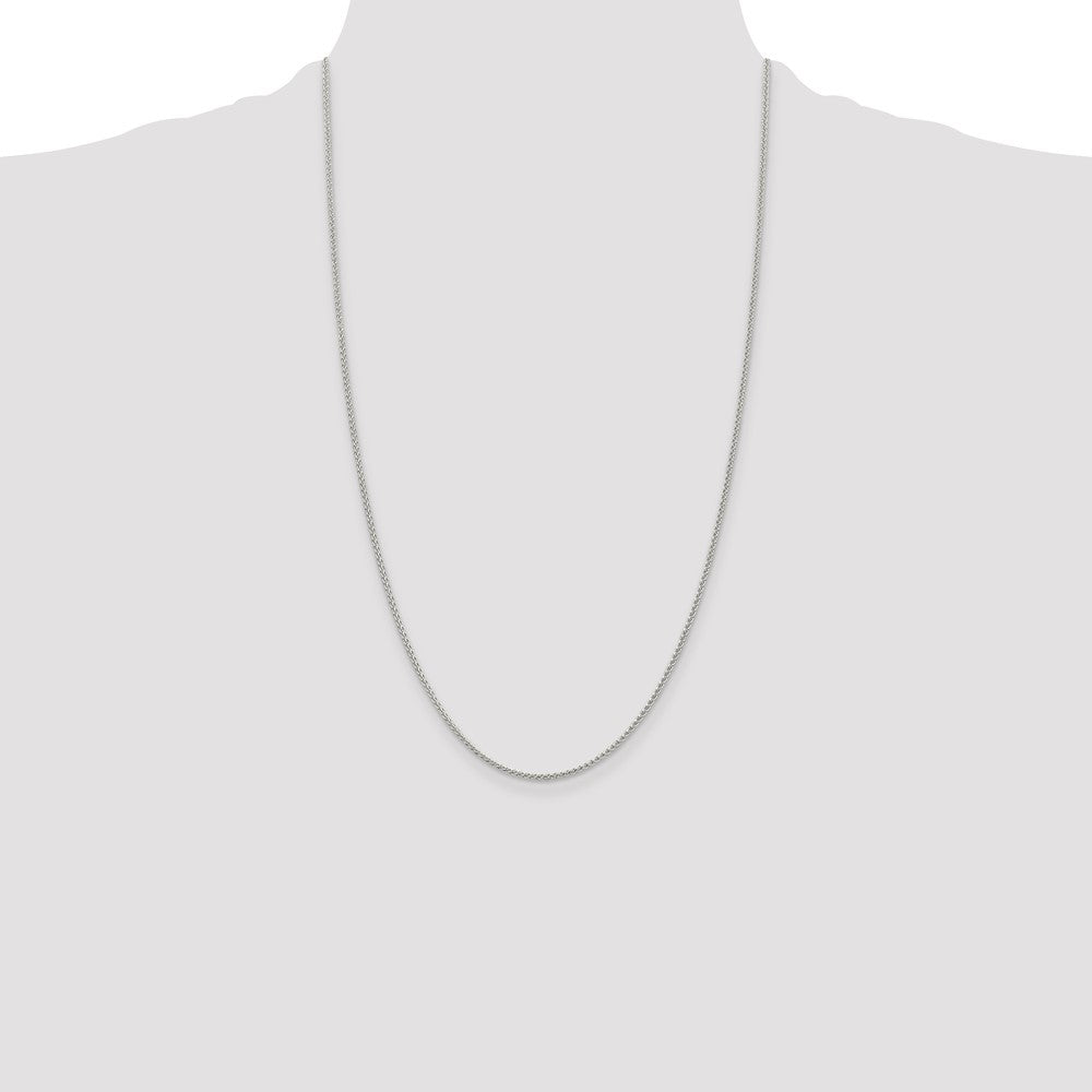 Sterling Silver 1.5mm Round Spiga Chain 26 Inches