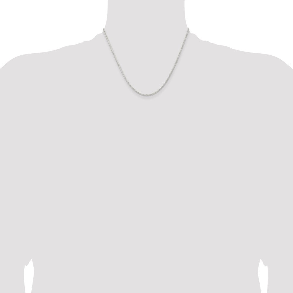 Sterling Silver 1.8mm Solid Rope Chain 18 Inches
