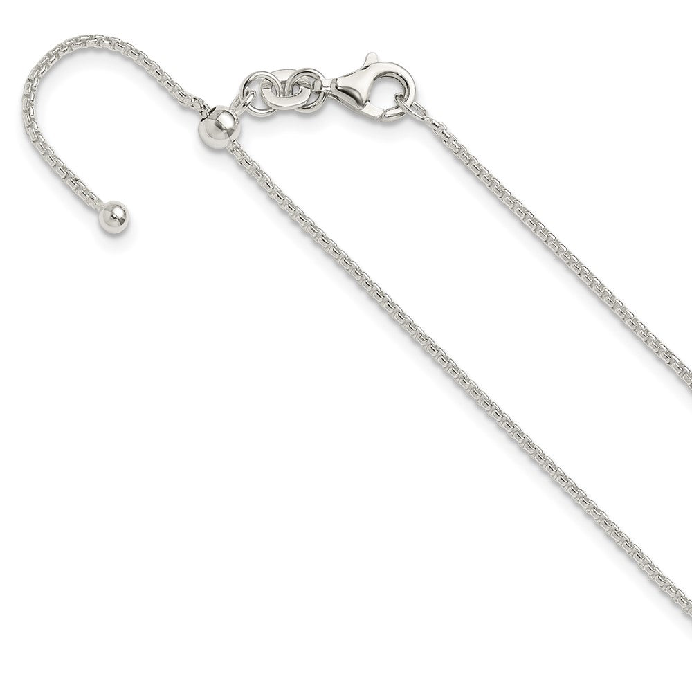Sterling Silver Polished Adjustable Necklace 24 Inches