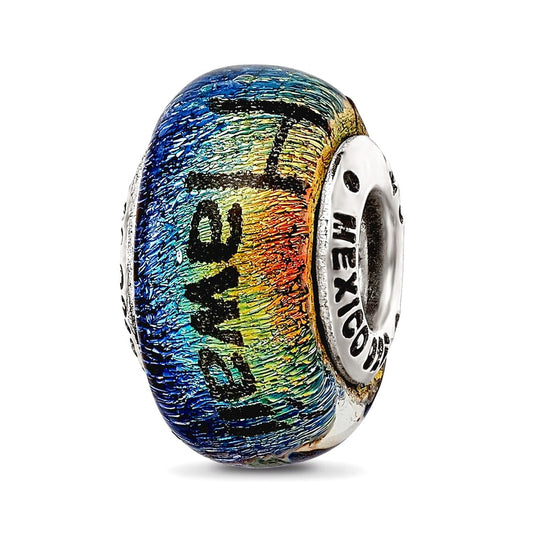 Sterling Silver Reflections Hawaii Orange Dichroic Glass Bead