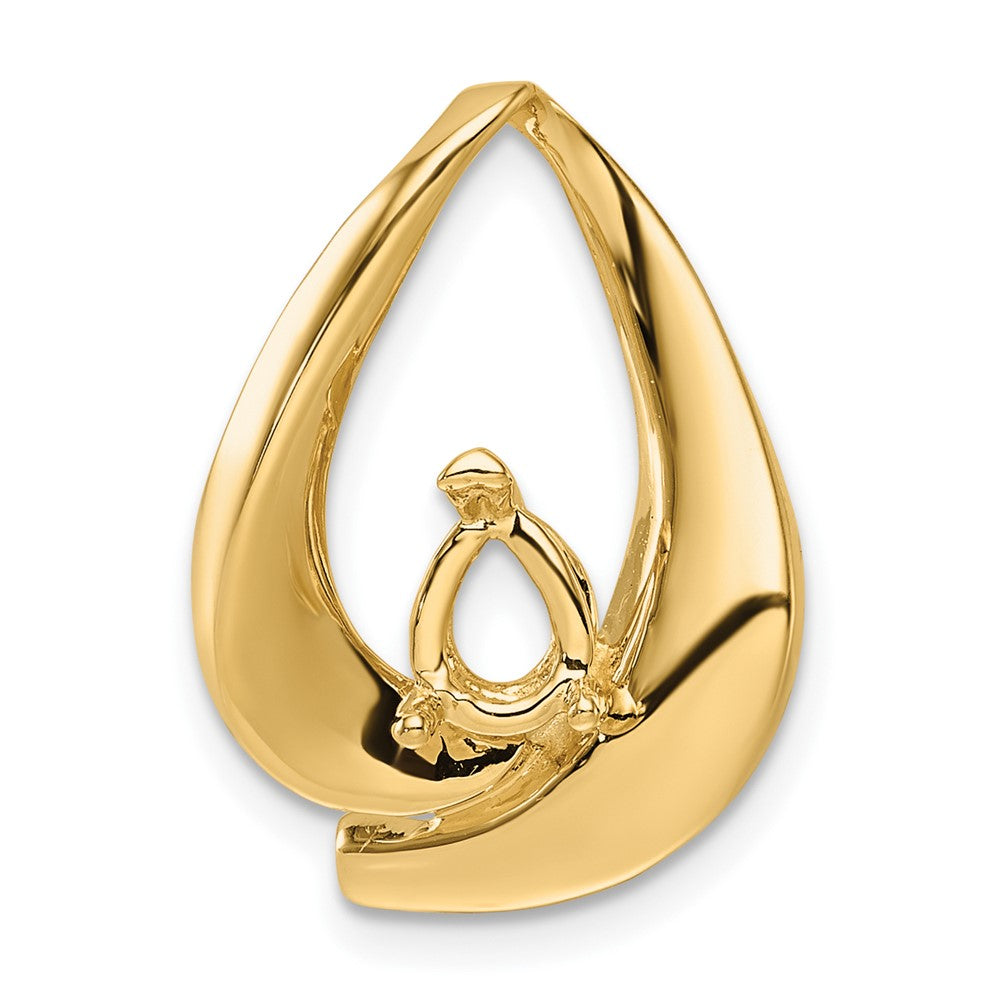 14k 6mm Omega, 8mm Reversible, 7x5mm Pear Slide Mounting