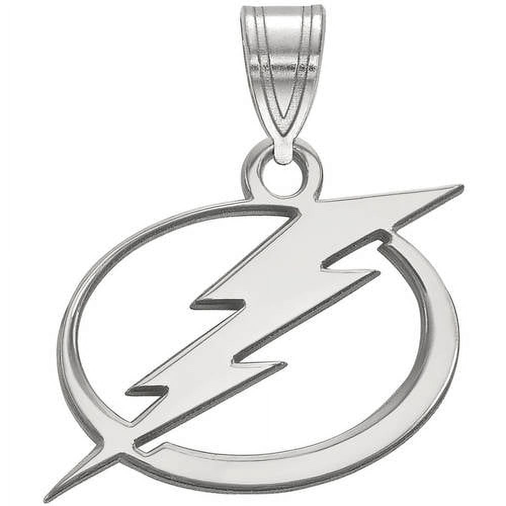 LogoArt Sterling Silver Rhodium-plated NHL Tampa Bay Lightning Medium Pendant