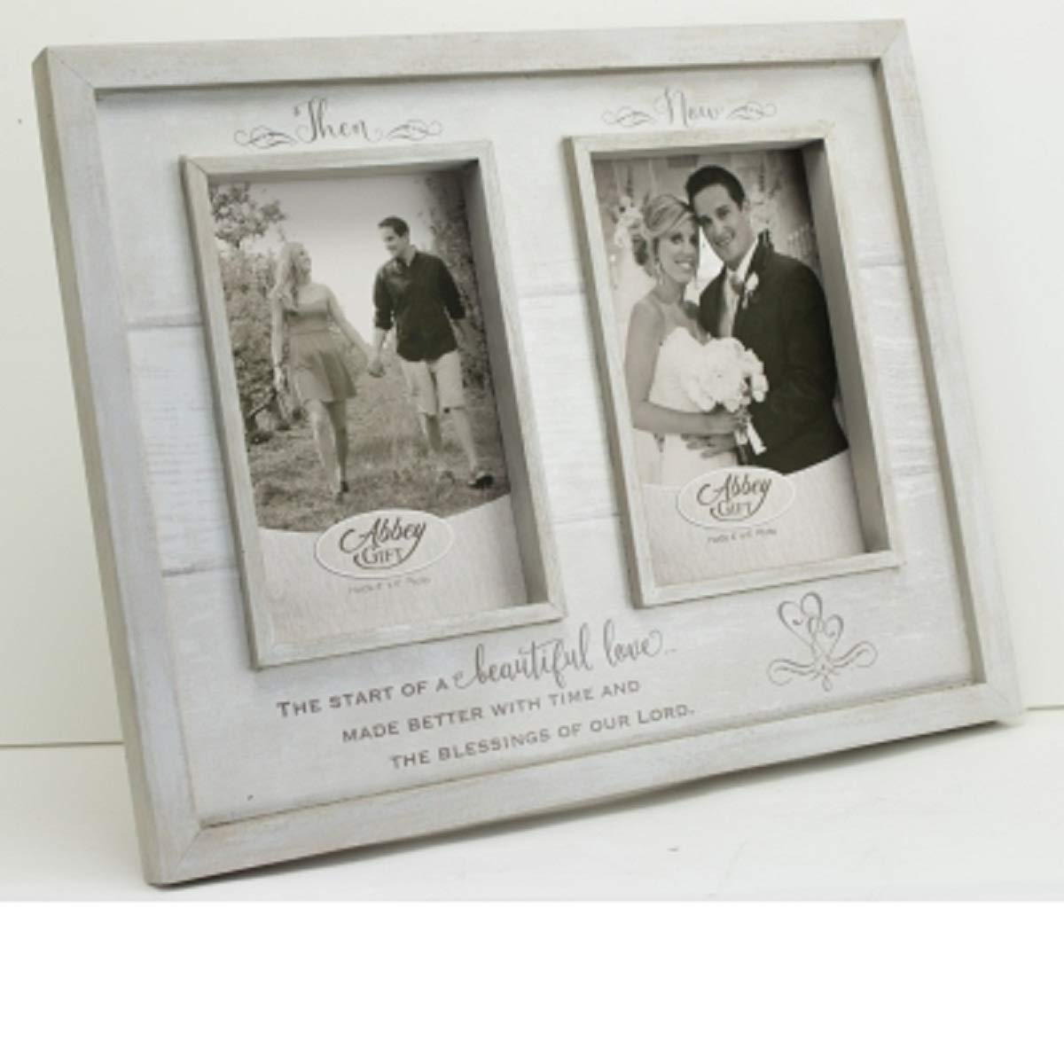 Abbey Gift Then & Now Anniversary Wood Frame, 12" x 9.5", Multicolor