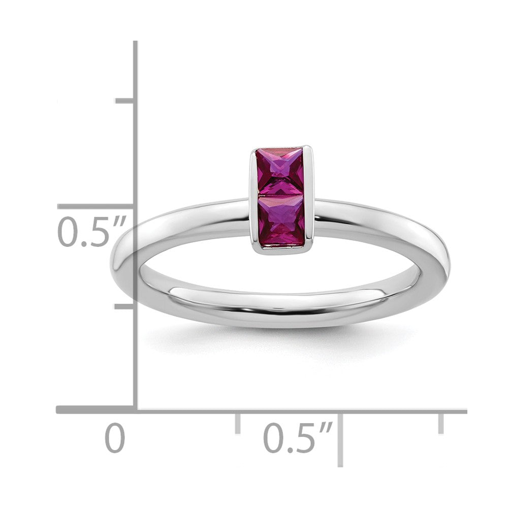 Sterling Silver Stackable Expressions Created Ruby Ring