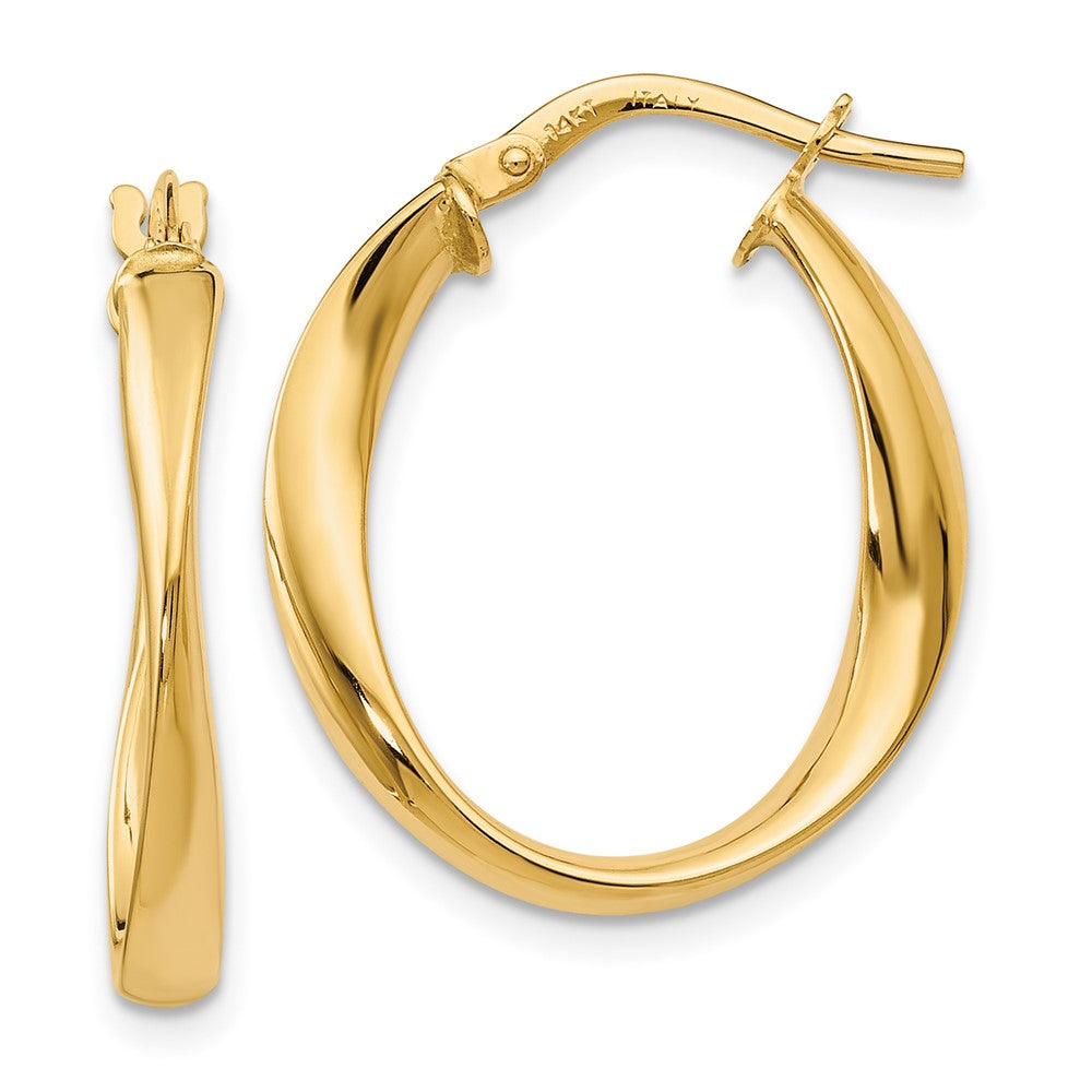 14K Polished Hoop Earrings