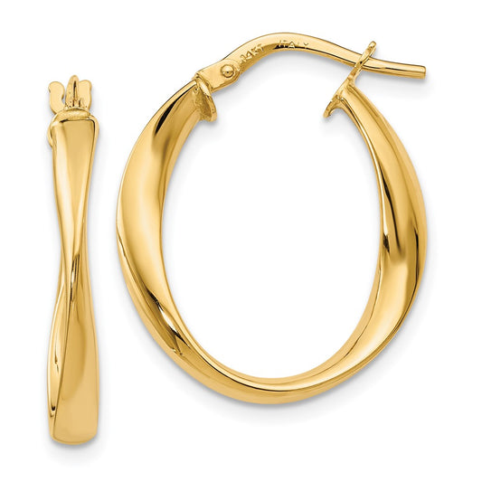 14K Polished Hoop Earrings
