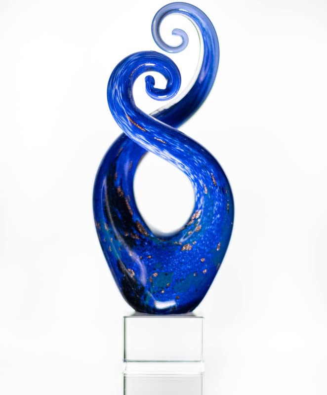 Badash - Monet Murano Style Art Glass Swirl Centerpiece on Crystal Base 10"
