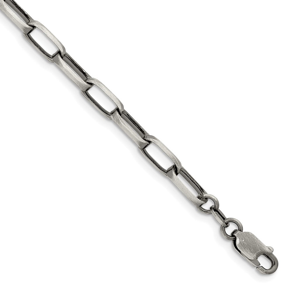 Sterling Silver Antiqued 4.8mm Elongated Open Link Chain 8.5 inches