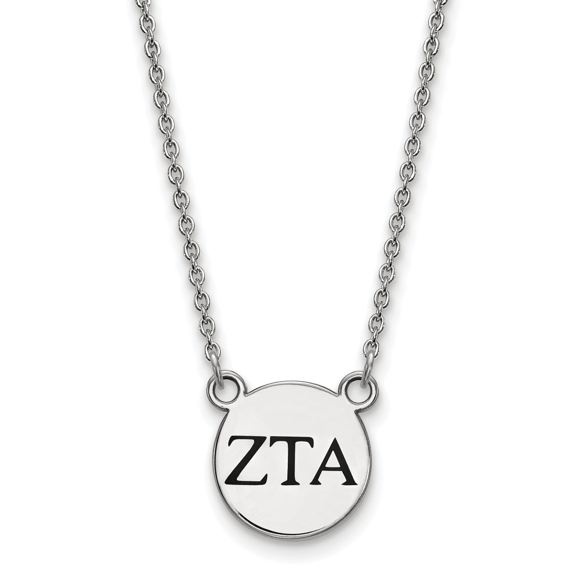 Sterling Silver 18in Official Licensed Greek Sororities Zeta Tau Alpha (ZTA) XS Enamel Pendant w/Necklace