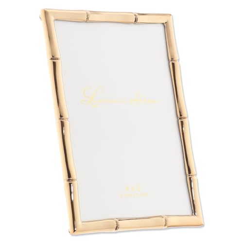 Lawrence Frames Bamboo Design Metal Frame, 4x6, Gold 4x6 Gold