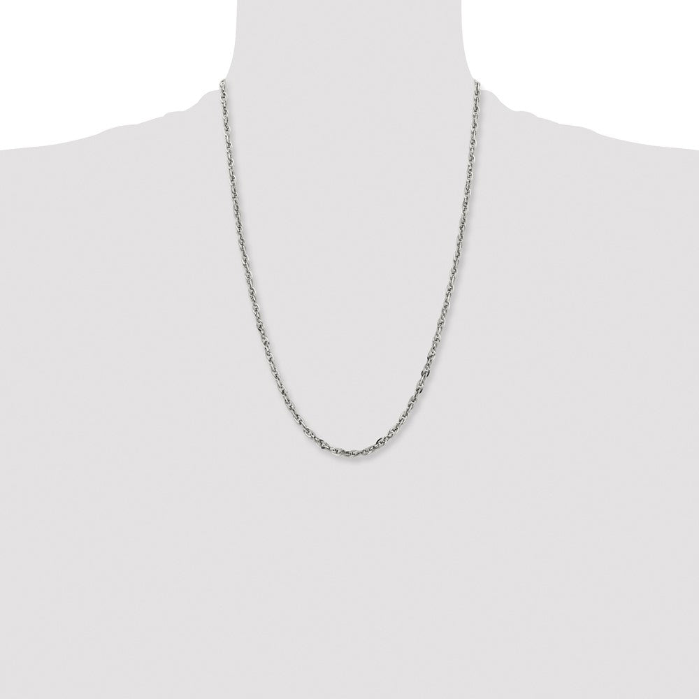 Stainless Steel Polished 4.2mm 24 inch Fancy Twisted Link Chain