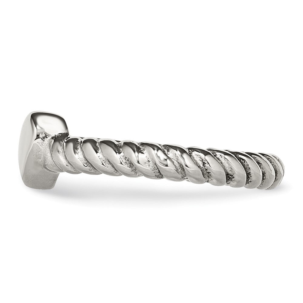 Stainless Steel Polished Twisted Heart Ring Size - 8