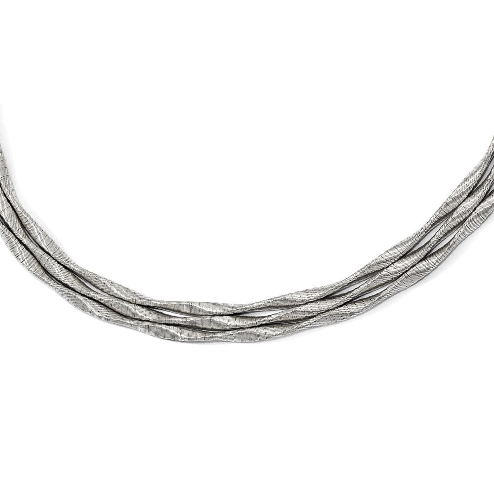 Sterling Silver Rhodium-plated 3-strand with 2in ext. Necklace