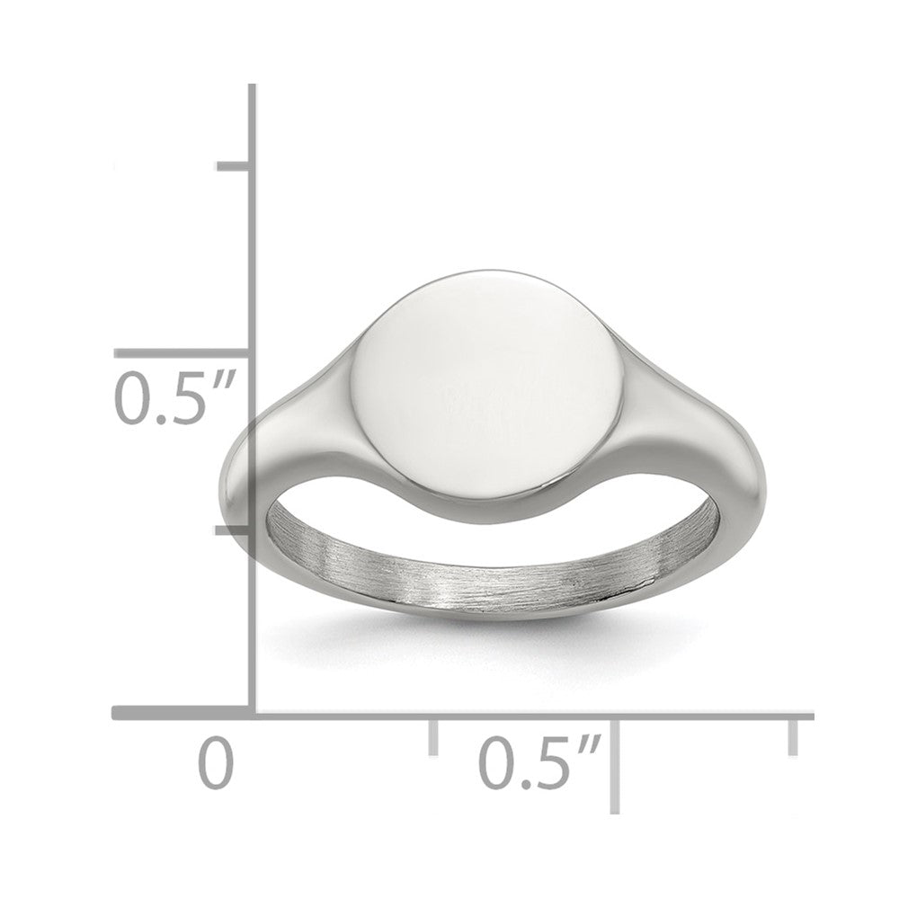Chisel Stainless Steel Polished Round Disk Ring Size - 6