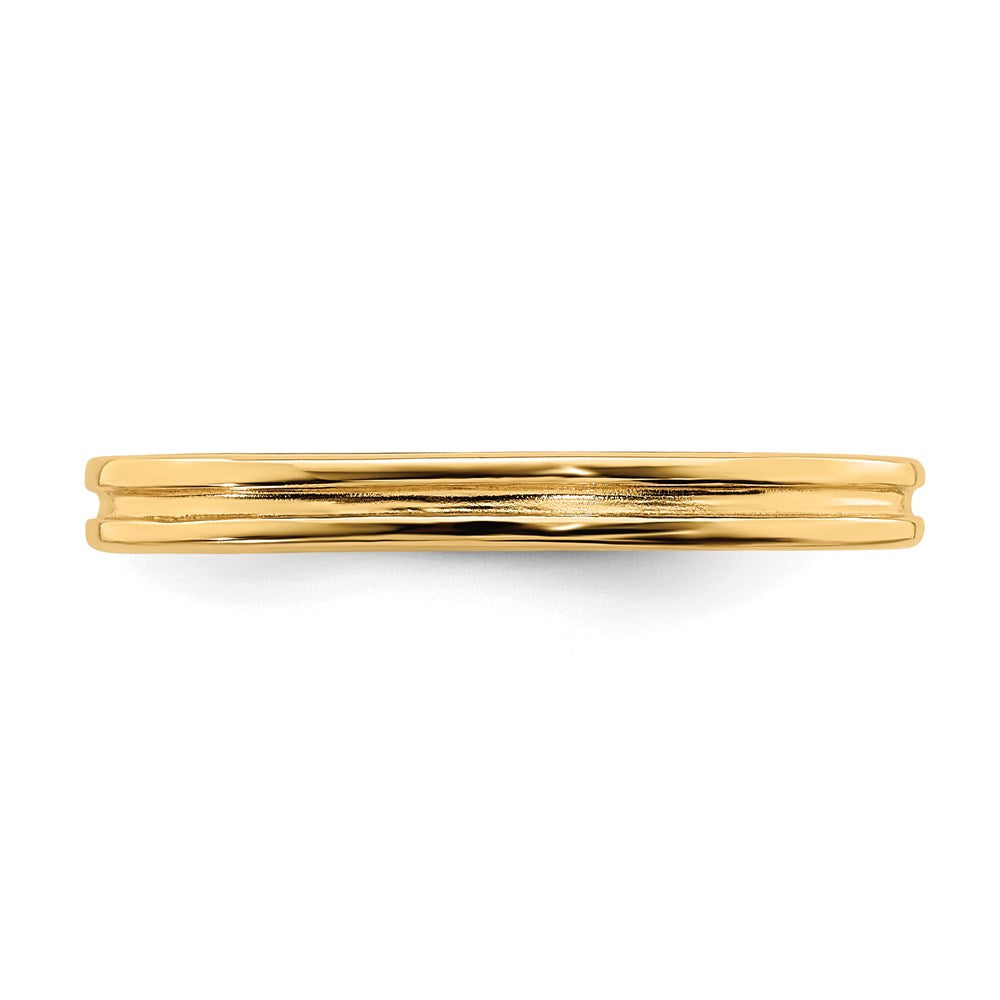 Sterling Silver Stackable Expressions Gold-plated Grooved Ring Size -9