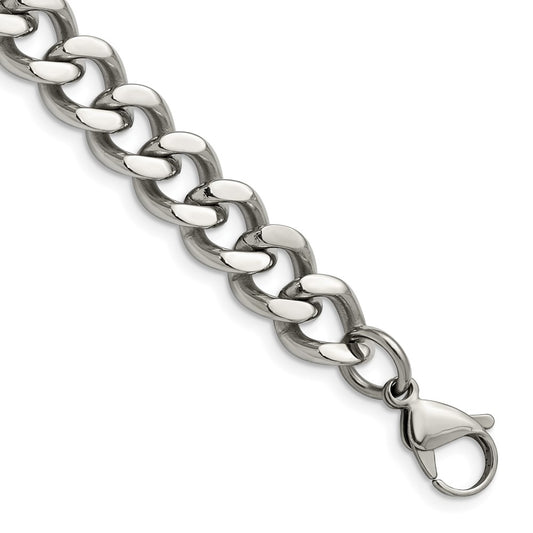 Stainless Steel Polished 11.5mm 8.5in Curb Chain 8.5 inches